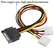 20cm 15 Pin SATA Male to 4 Pin Molex 2 Female IDE HDD Power Cable 20cm PC Accessories