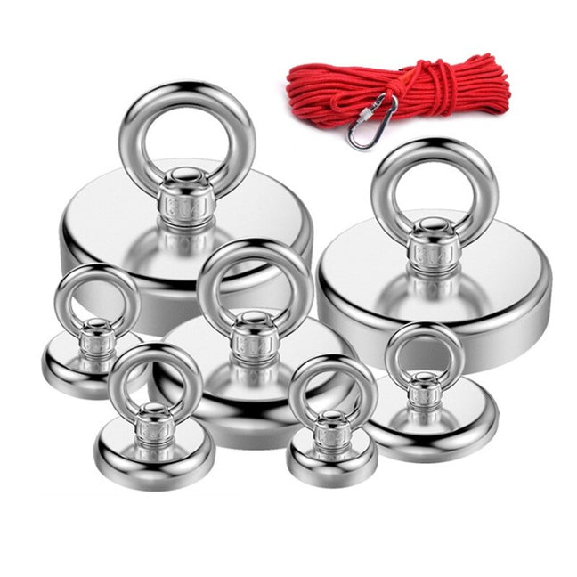 Salvage Strong Recovery Magnet Neodymium Hook W/Rope Treasure Fishing ...