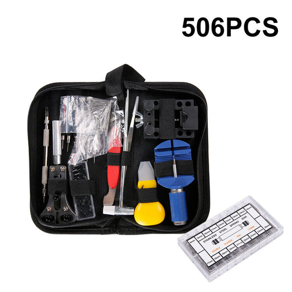 506PCS Watch Repair Battery Change Tools Kit Band Pin Remover Back Opener