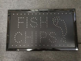 Fish & Chips LED Shop Sign 55cm x 33cm Ready-Made LED Signs