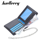 Baellerry Slim Men’s Wallet Card Bifold with Anti-theft Chain Minimalist Style Home Essentials