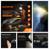 SUPERFIRE HL65 COB LED Headlamp RS17 Outdoor Gear