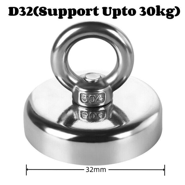 Salvage Strong Recovery Magnet Neodymium Hook W/Rope Treasure Fishing ...