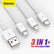 Baseus 1.5m Fast charging 3 in 1 Cable USB-A to Micro USB C & 8pin Cable Mobile Accessories