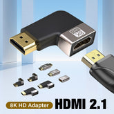 8K HDMI V2.1 Male to Female Up Down Left Right Joiner AV Adapters
