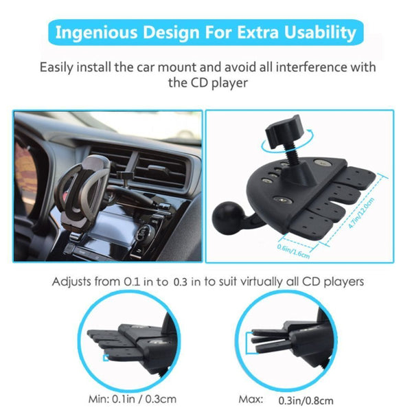 Flexible Universal CD Slot Mobile Phone Car Holder (LS106)