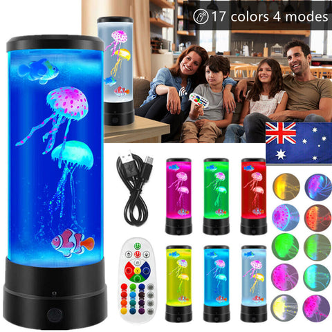 RGB JellyFish & Fish Lamp Aquarium W/Remote Gadgets