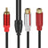 RCA Y Splitter Cable Audio Jack Female to Male Connector 1RCA to 2RCA AV Adapters