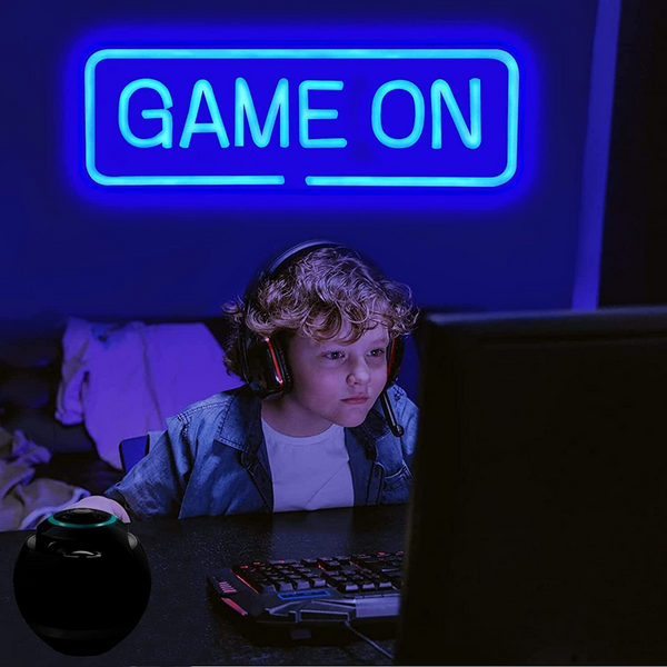 GAME ON Neon Light LED Sign 60x20cm Blue USB powered