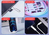 5 in 1 Phone Charging Cable Adapter USB Type C Cord With Travel Box Mobile Accessories