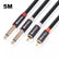 EVERTECH Dual 6.35mm 1/4 TS Mono Male to Dual 2 RCA Male Leads Audio AV Cables