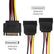 20cm Sata 15-pin Male to Dual Sata Female Cable for Hard Drive PC Accessories