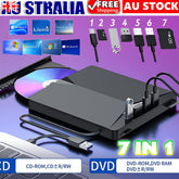 7 In 1 External Drive USB-C 3.0 Burner Player CD DVD Reader Writer RW PC Accessories