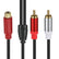 RCA Y Splitter Cable Audio Jack Female to Male Connector 1RCA to 2RCA AV Adapters