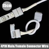 4 PIN Solderless Male Connector Wire Cable For RGB LED Strip Party Effects