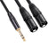 EverTech Balanced 6.35mm TRS Male to Dual XLR Male Y Splitter Cable 1.5m 2m AV Cables
