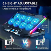 K10 Laptop Cooler Pad W/ Phone Stand RGB Lights PC Accessories