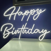 Happy Birthday Cool White 12V Ready-Made LED Signs