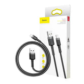Baseus 1-2M Charging Cable For iPhone Gray & Black Cafule Fast USB 1.5A-2.4A Mobile Accessories