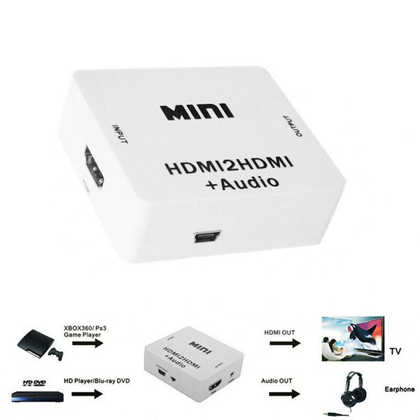 HDMI to HDMI Female W/ Audio HD Converter Box (LS68) Adapter Extractor 1080P