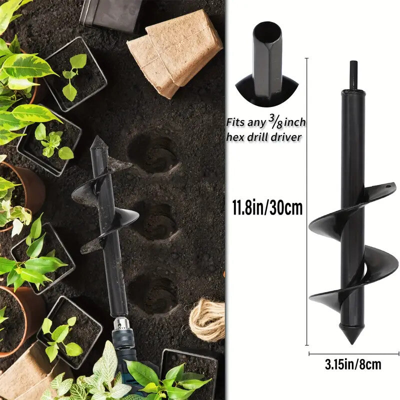 Garden Planting Drill Bit Earth Planter Post Hole Auger Digger 8x30cm or 8x60cm DIY & Home Tools
