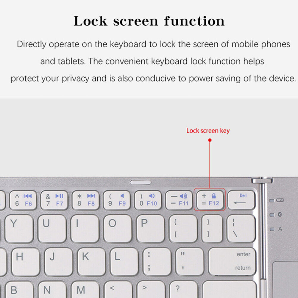 Tri-Fold Bluetooth Keyboard W/Touchpad Mouse Mini Wireless Android IOS Windows (NS17)