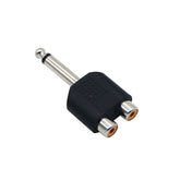 6.35mm 1/4 Inch Mono Male to Dual RCA Female Splitter Adapter 6.35 Mono to 2RCA AV Adapters