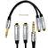 6.35mm 1/4 Inch TRS Stereo To Dual 1/4 Inch Female TRS Y Splitter AV Adapters