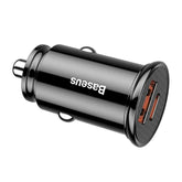 Baseus 30W USB-A + USB-C Car Vehicle Charger PD3.0 QC 4.0 PPS Black 12-24V Car Accessories