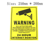 CCTV Security Camera System Warning Sign Sticker LS01 Surveillance 20*25cm CCTV Camera Accessories