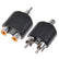1 Male To Two Female RCA & 1 Female to 2 RCA Male Y Splitter AV Adapters