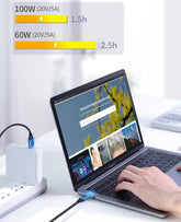 100W Type C to USB C Fast Charging PD Cable 5A QC4.0 Mobile Accessories