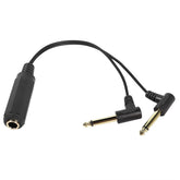 1/4 inch Splitter 6.35mm TRS Stereo Female to 90 Degree Dual 6.35mm Mono TS Male
