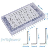 Assorted M3 M4 M5 Stainless Steel Hex Screws & Socket Bolts and Nuts 500pcs Kit DIY & Home Tools