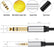 EVERTECH 3.5mm to 6.35mm Stereo 6.5mm 1/4 inch Amplifier Guitar Fabric AV Cables