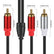 RCA Y Splitter Cable Audio Jack Female to Male Connector 1RCA to 2RCA AV Adapters