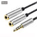 3.5mm Audio Y Splitter Cable 2 Female to 1 Male for Mobile Accessories