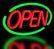 LED Neon Open Sign Remote Controlled W/ 12V Adapter & Chain 58x30cm Ready-Made LED Signs