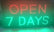 'Open 7 Days' LED Sign 48cm x 24cm Ready-Made LED Signs