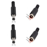 5.5mm x 2.5mm/2.1mm DC Male Female Barrel Jack Solder On DIY Power Plug Adapter Power supply/Charger