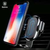 Baseus Air Vent Qi 10W Wireless Fast Car Charger Auto Clamp Phone Holder Car Accessories