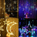 Warm White Solar Moon and Stars Xmas lights 3.5M Long Party Effects