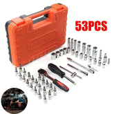 53PCS Socket Set CRV 1/4" Ratchet Wrench Tool Kit DIY & Home Tools