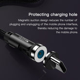 Yesido Black Fabric 1M Rotating Magnetic Type-C YS46 Charging Cable Mobile Accessories