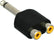 6.35mm 1/4 Inch Mono Male to Dual RCA Female Splitter Adapter 6.35 Mono to 2RCA AV Adapters
