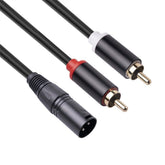 1M XLR Male to 2 RCA Male Y Converter Cord AV Cables