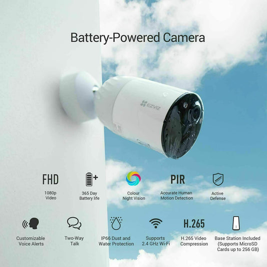 1080P Outdoor Wifi IP Security Rechargeable Battery 3x Camera W/ Base ...