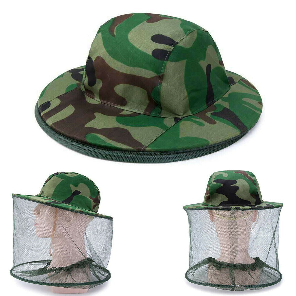 2Pcs of Mosquito Insect Head Net Mesh Protector W/ Hat Fly Bee Fishin ...