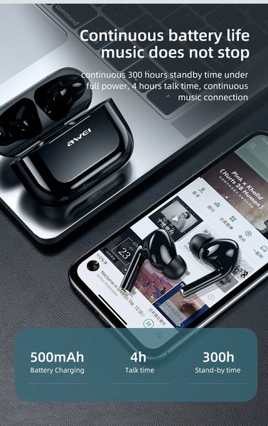 AWEI T29 True Wireless Earbuds (QS55) Bluetooth 5.0 W/Mic Touch Control Earphone