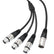 60cm Balanced XLR Splitter Cable 1 Male to 3 Female AV Cables